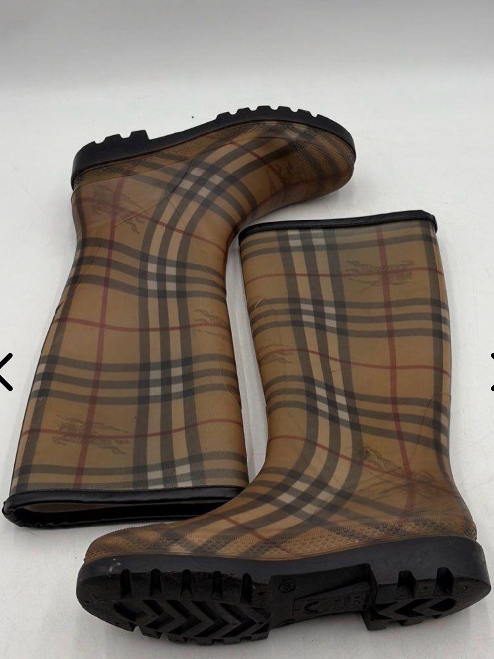 Burberry Nova Check Tall Rubber Rain Boots - authentic Sz 40 (women’s 9-9.5) - Picture 2 of 12